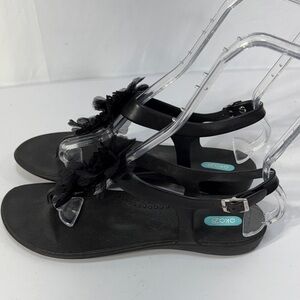 🌹 Oka-B Chic Black Floral Sandals